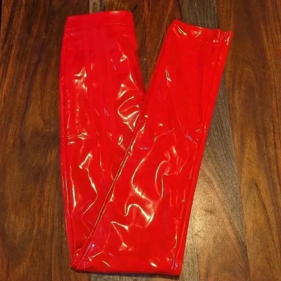 Adidas lvy Park Faux Latex Straight-Leg Pants - Picture 3 of 12